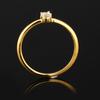 925 Sterling Silver Gold Plated White Topaz Ring Round 3mm Minimal Handmade Fine Jewelry Gift for Her