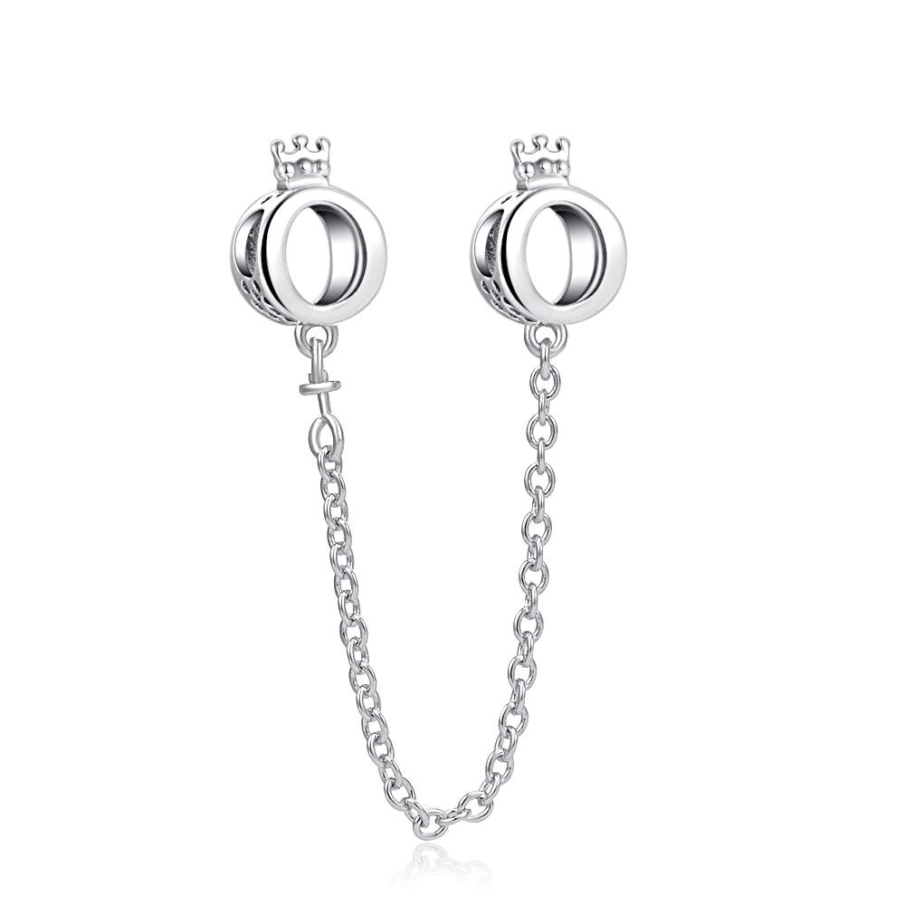 925 Silver Palted Safety Chain Mon Charm Fit Pendant Bracelet Making DIY Fashion Jewelry For Women