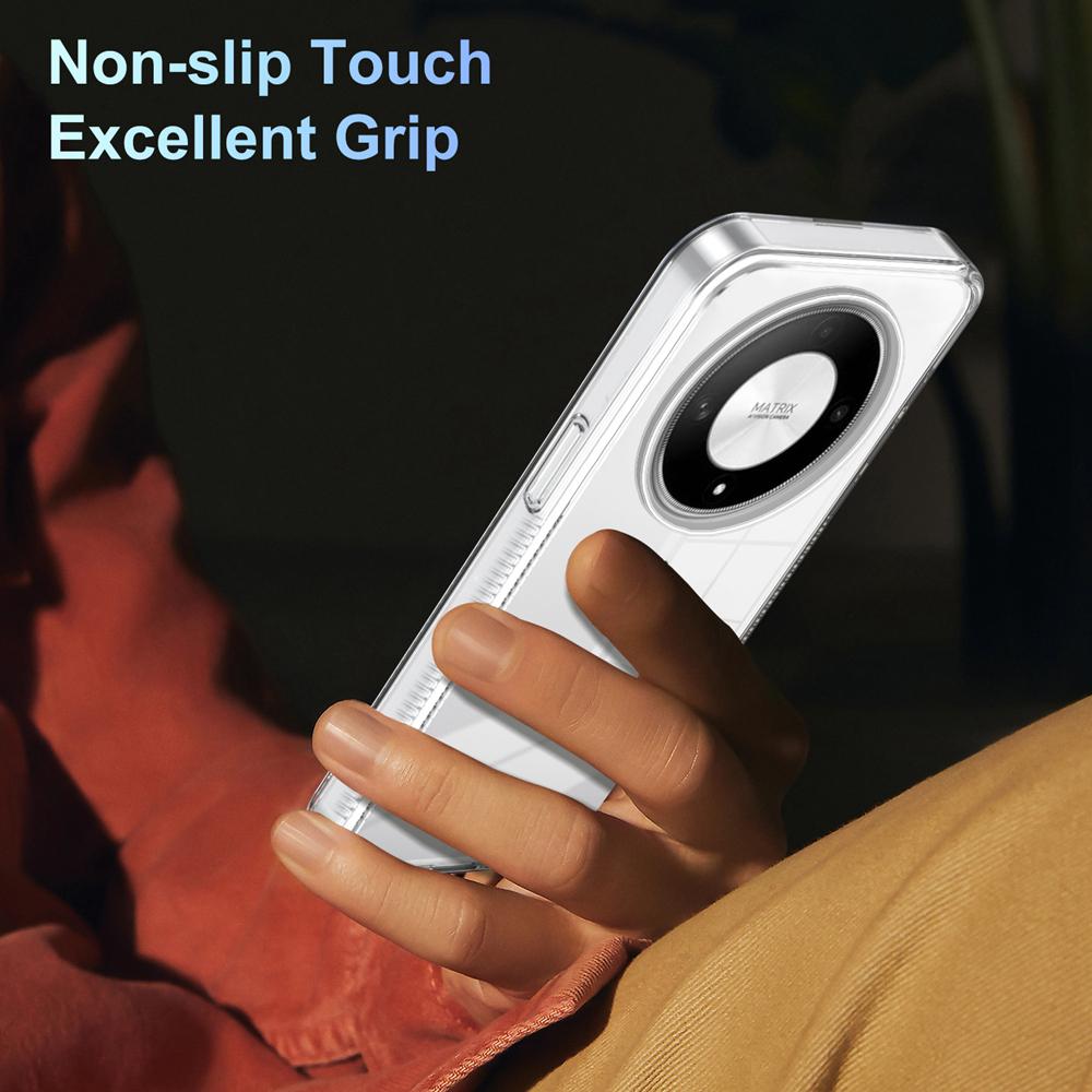 KEYSION Прозрачный чехол для HONOR X9b 5G X9A 5G ТПУ+ПК Противоскользящий HD Прозрачный Ударопрочный Чехол для телефона для Huawei Magic 5 6 Lite 5G