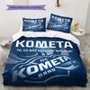 Постельное белье с узором HC Kometa Brno, Комплект с одеялом, Пододеяльник, Наволочка, Домашний подарок на день рождения(1 пододеяльник + 2 наволочки, без наполнителя)