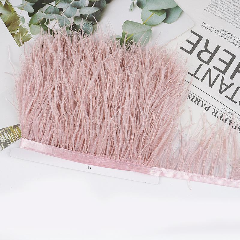 8-10Cm Ostrich Feather Wedding Dress Diy Performance Clothing Accessories Feather Tassel Including Webbing