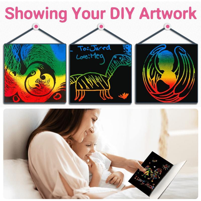 20/50 Pcs Rainbow Magic Scratch Off Paper Set for Kids Arts Scraping Painting Drawing Toys DIY Graffiti Book Montessori Educational Toys