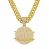 Letters KINGS Full Diamond Cuban Chain Pendant, Hip Hop Necklace Accessories