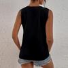 Women's Fashion Casual Sleeveless V-neck Lace Patchwork  Shirt