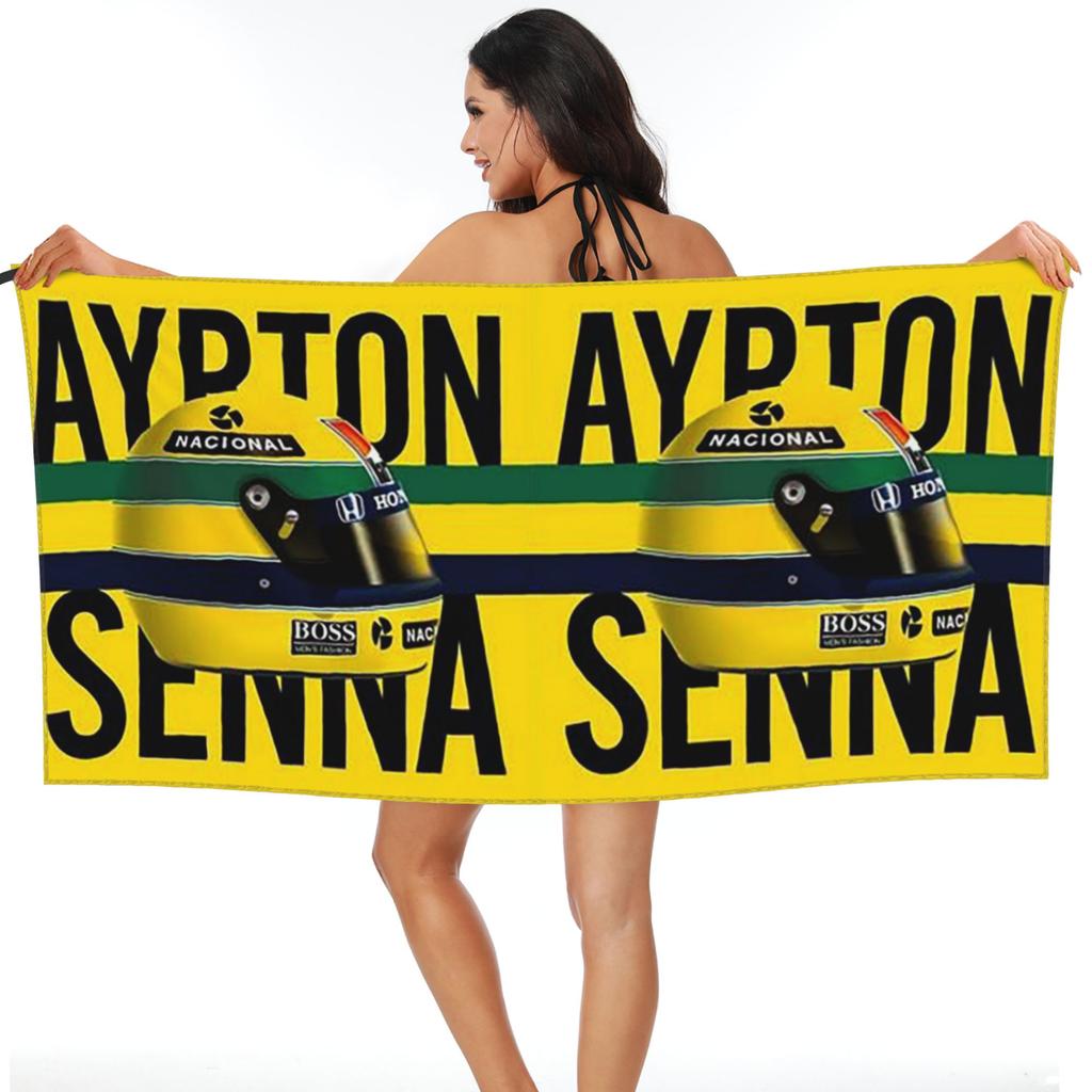 Пляжное полотенце Ayrton Senna Racing Cars, мягкое, из микрофибры, быстросохнущее, впитывающее, быстрые полотенца для бассейна