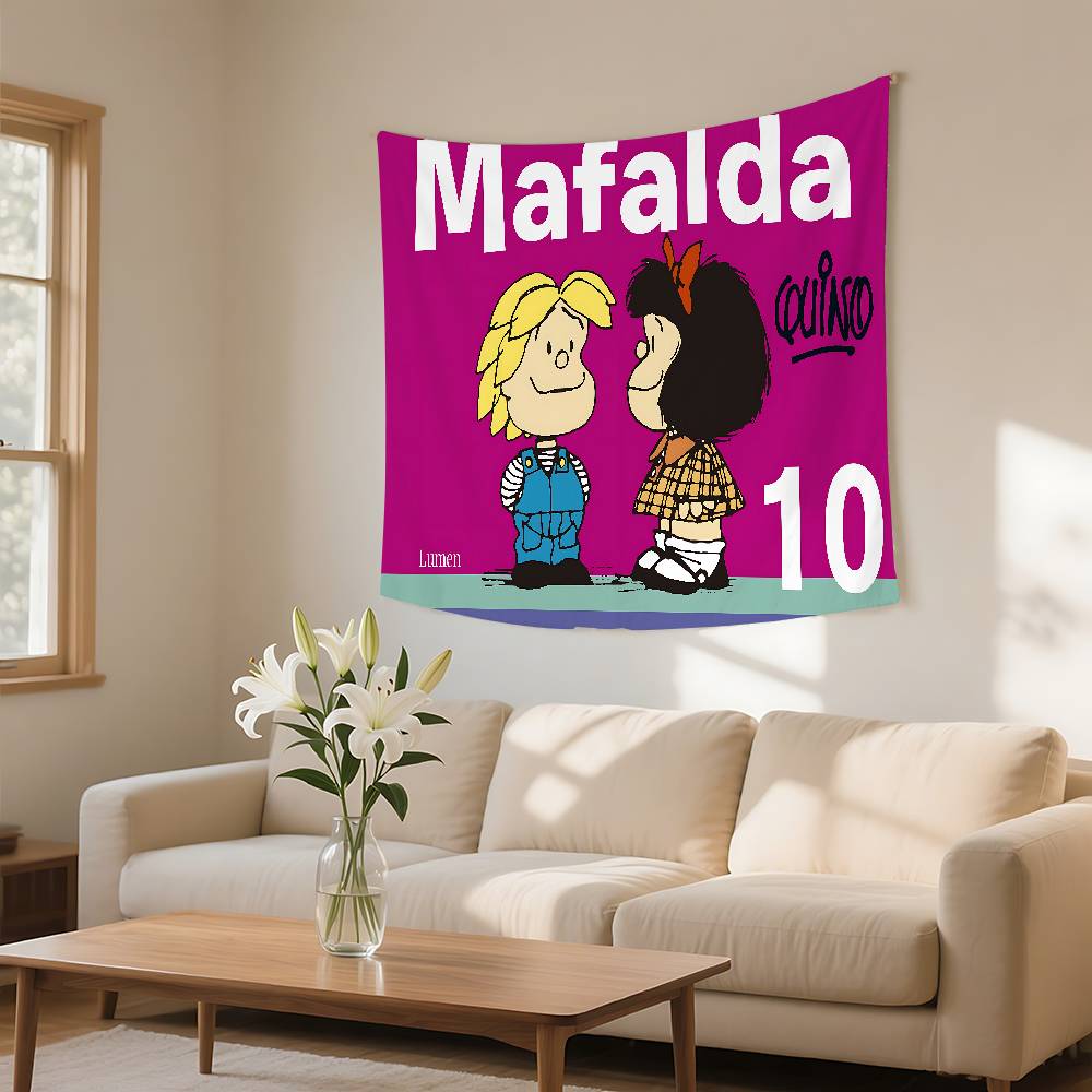 Mafalda Girl Tapestry Wall Hanging Tapestry Art Deco Blanket Curtain Hanging At Home Bedroom Living Room Decor