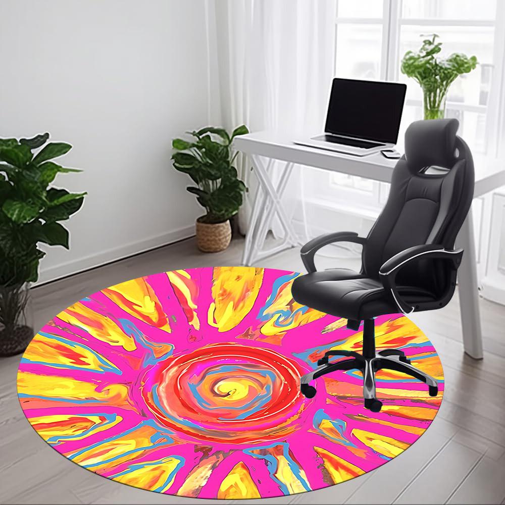 1pc Spiral Abstract Print Chair Carpet for Office, Soft and Durable Office Rug for Interior Decoration, Perfect for Office yy251227106
