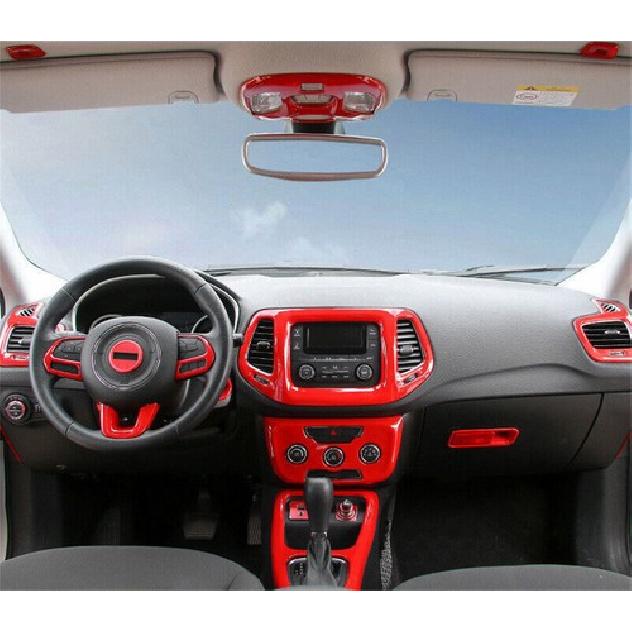 Co-Pilot Storage Box Handle Frame Trim 1* For Jeep Compass 2017- Bright Red