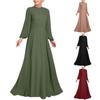 Women's Muslim Street Fashion High Waist Design A Hem Long Sleeve Gowns Long Dresses Dresses