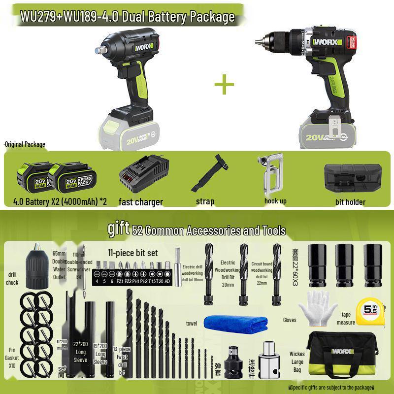 Wickes WU279 Бесщеточный Электрогаечный Ключ с Высоким Крутящим Моментом для Строительных Лесов, Авторемонта и Столярных Работ - Перезаряжаемый Пневмоинструмент