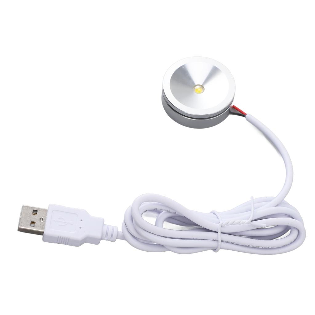 Светодиодная подсветка для витрины, круглая, с USB-штекером, маленькая, с кабелем 1,3 м, для ювелирного шкафа, серванта, полки, 5 В, белый свет