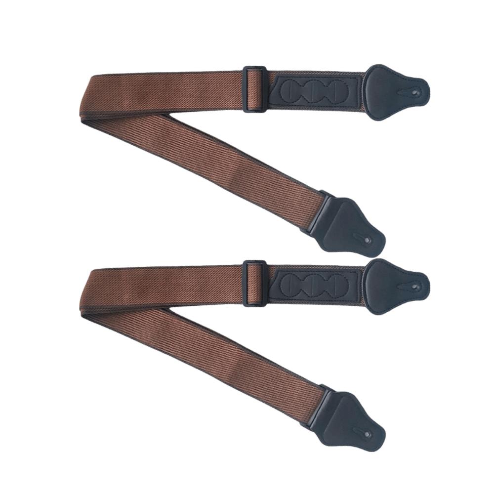 2PCS Brown Color Guitar Strap Belt Cotton Fabric Guitar Straps Set Brown Guitar Strap Band Practice