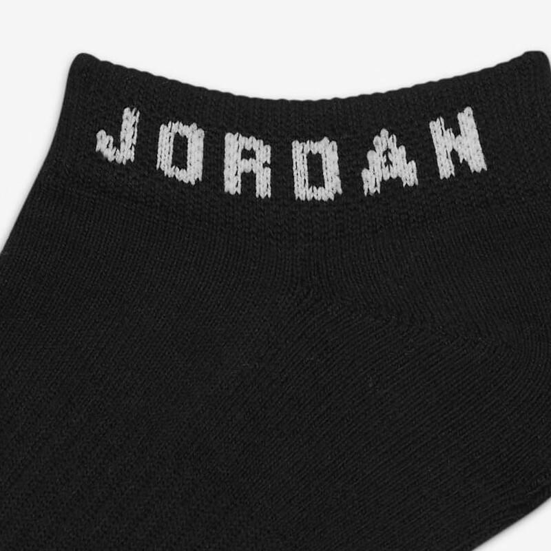 Jordan Unisex Athletic Socks Quick-Dry Breathable Letter Logo 3-Pack Short Socks DX9656-010 Black XL