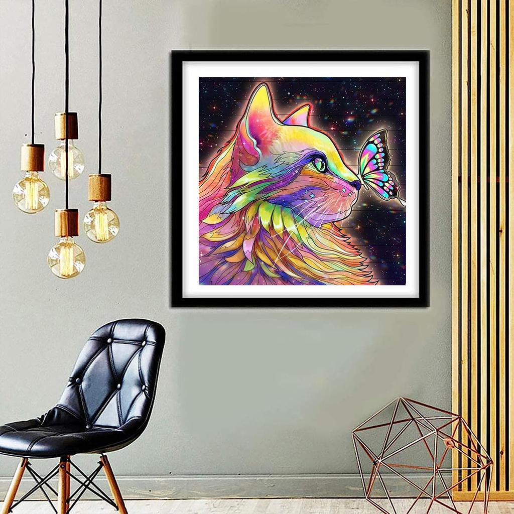 5D Diy Алмазная картина Цветной кот Алмазная вышивка Полный набор аниме Наборы для вышивки крестом Домашний декор Подарок ручной работы