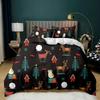 Christmas Duvet Cover Set Santa Claus Deer Printed Bedding Set Merry Christmas Christmas Polyester Comforter Set Soft Bedclothes