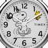 TIMEX Peanuts Weekender Snoopy Танцующий Черный Кожаный Часы 38мм TW2Y31000