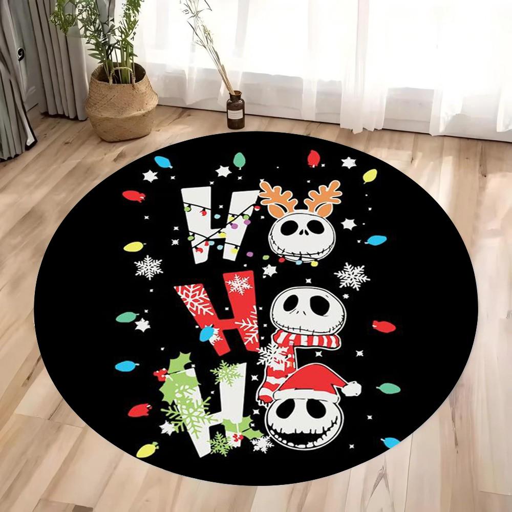 Christmas Santa Claus Main Picture Circular Printed Carpet Suitable for Bedrooms Living Rooms Mat Christmas Furniture Decoration