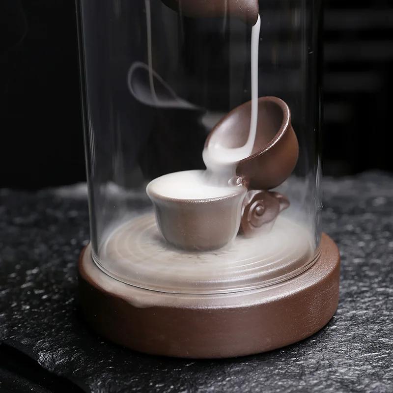 Керамические поделки Чайник Водопад Обратный поток Благовония Горелка Ветрозащитный тип Фиолетовая глина Благовония Кадильница Домашний декор Чайный питомец