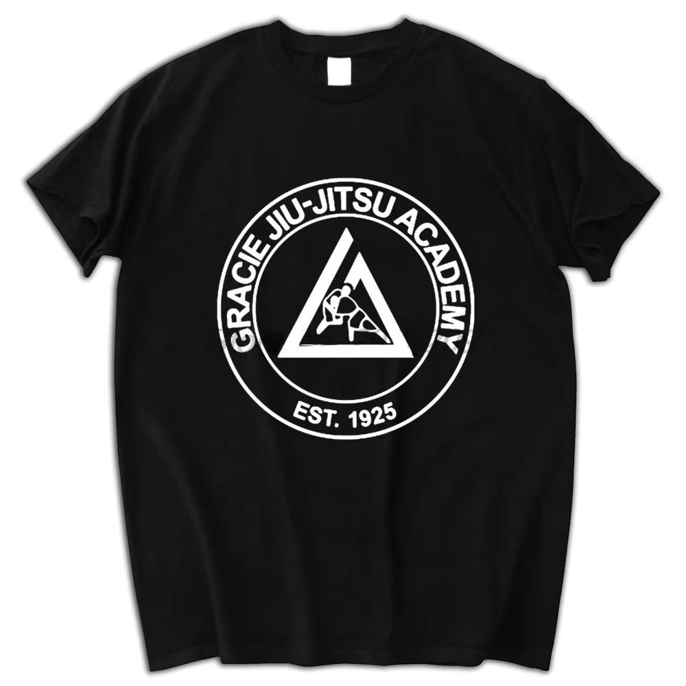 Мужская повседневная футболка Gracie Brazilian Jiu Jitsu Футболка Крутой топ BJJ Искусства Графические футболки Мужской досуг Свободные топы Футболки оверсайз