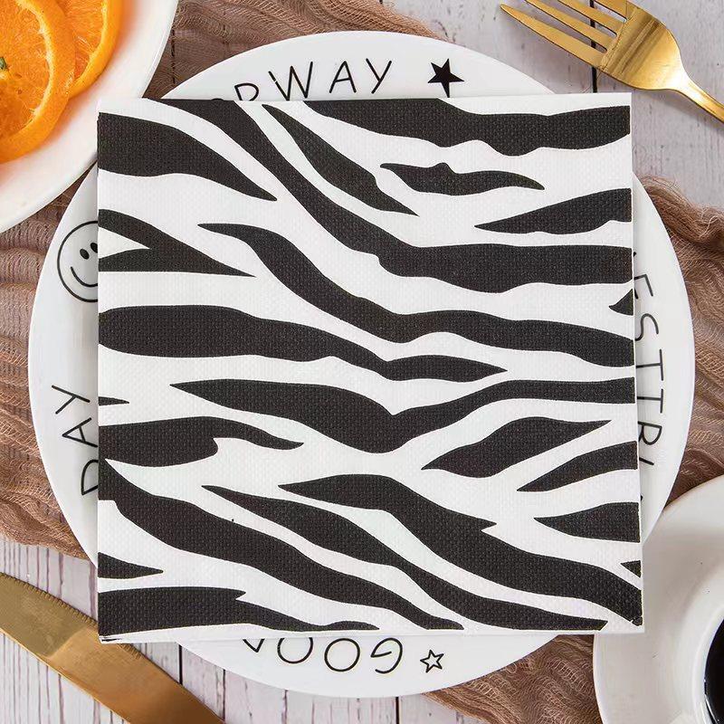 20PC/BAG Nordic Style Fashion Leopard Print Napkin Party Celebration Decorative Paper Restaurant Home Fashion Theme Paper Napkin