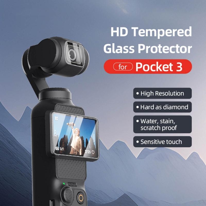 Ударопрочная Защитная Пленка для Экрана Высокой Четкости 2.5D Скругленные Края Без Пузырей Установка для Pocket 3 Повышение Прочности