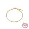 S925 Sterling Silver Tennis Chain Slightly Inlaid Temperament Daily Fashionable Trend Bracelet Casual Women'S Jewelry