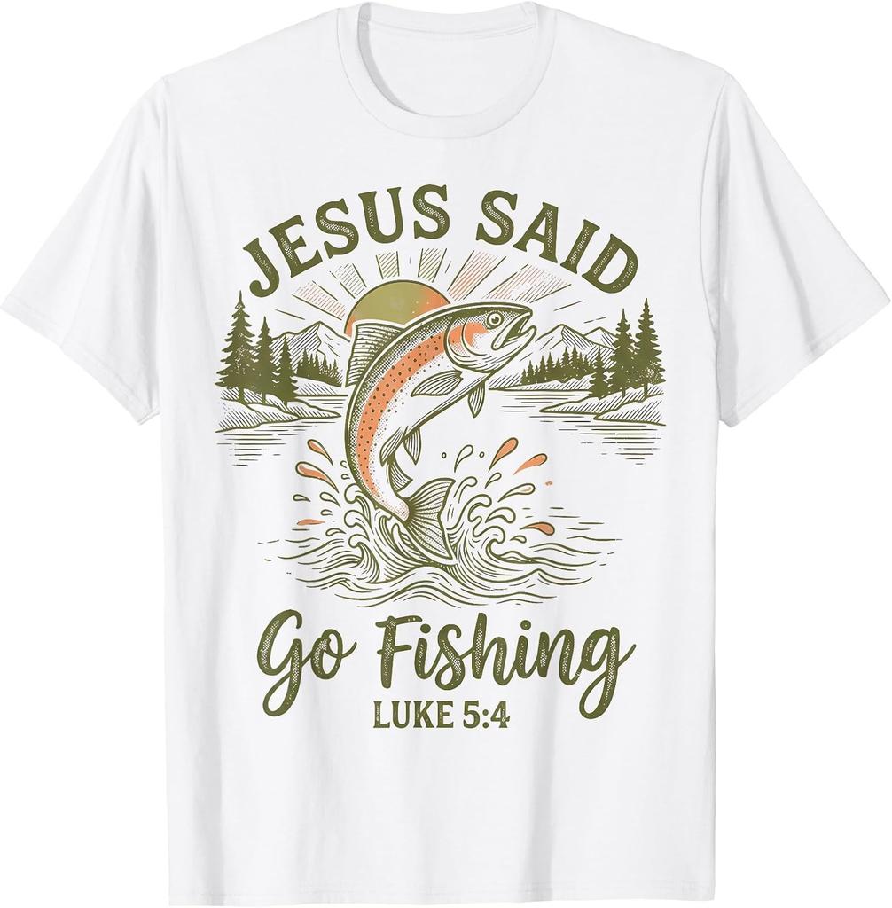 Go Fishing with Faith: Christian Fisherman T-Shirt Inspired by Luke 5:4