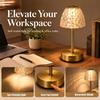 3 Colors Table Lamp Dimmable Gold Bedside Lamp Modern Nightstand Light Bedroom