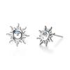 Sun Flowers Blue Zirconia Small Fresh Персонализированные аксессуары Серьги Серьги Темперамент Простые вечерние повседневные аксессуары Подарок на День святого Валентина
