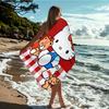 Двусторонняя плоская пляжная полотенце с мультяшным узором Sanrio Hello Kitty, быстросохнущая и очень впитывающая, подходит для пляжа, плавания