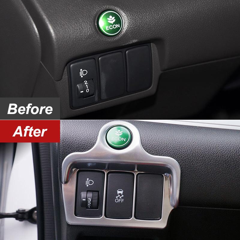 Приборная панель автомобиля, фара, переключатель, панель, рамка, наклейка, наклейка для Honda CR-V CRV 2012 2013 2014 2015 2016 ABS автомобильные аксессуары