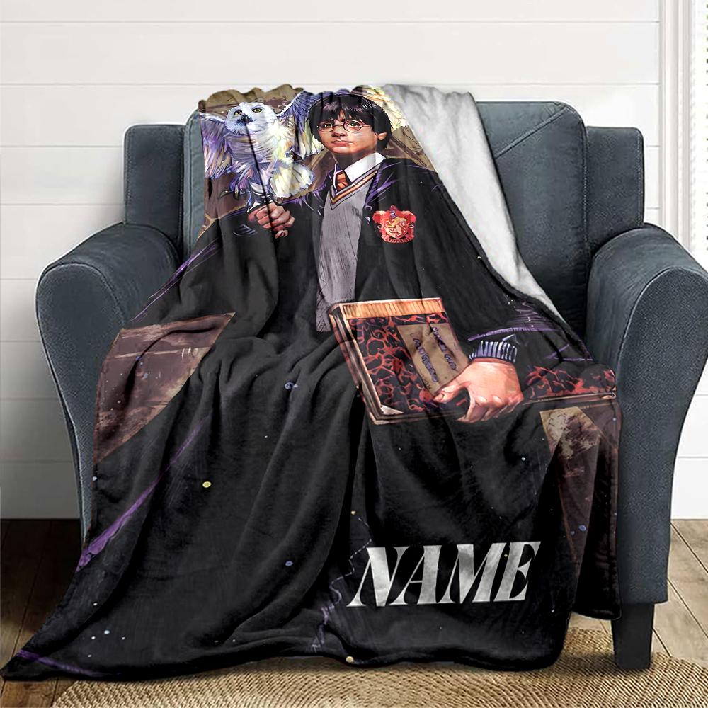 Custom Name "Harry Potter Magical Journey" blanket for Couch & Bed, Plush Cozy Fuzzy Blanket Super Soft & Warm Blankets for Fall and Winter. 0908102