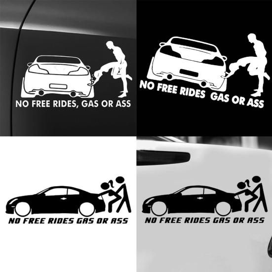 Funny No Free or Ass Rides Gas Vehicle Car Reflective Decals Sticker Decoration