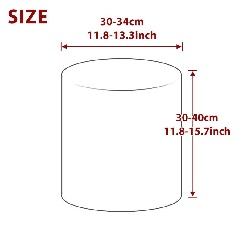 Elastic Round Ottoman Cover All Inclusive Non Slip Washable Footstool Protector For Living Room