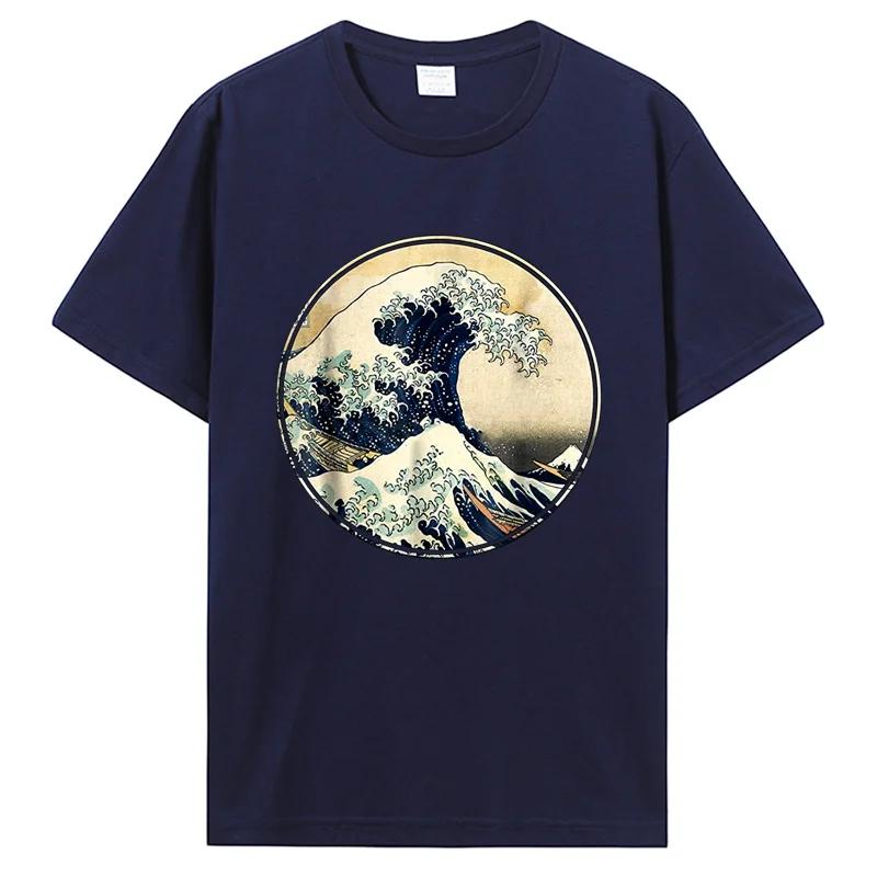Японская футболка Kanagawa Great Wave для мужчин и женщин, футболки для мужчин, футболка Cottno для улицы