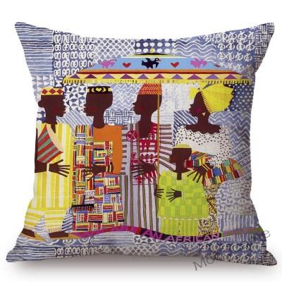 Abstract African Women And Men Black Culture Home Decorative Sofa Throw Pillow Case Coton Linen Chair Cushion Cover Africa Art