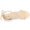 Allegra K Women's Lace-Up Strap Wedge Heel Sandals, Beige, Size 25.0 Cm