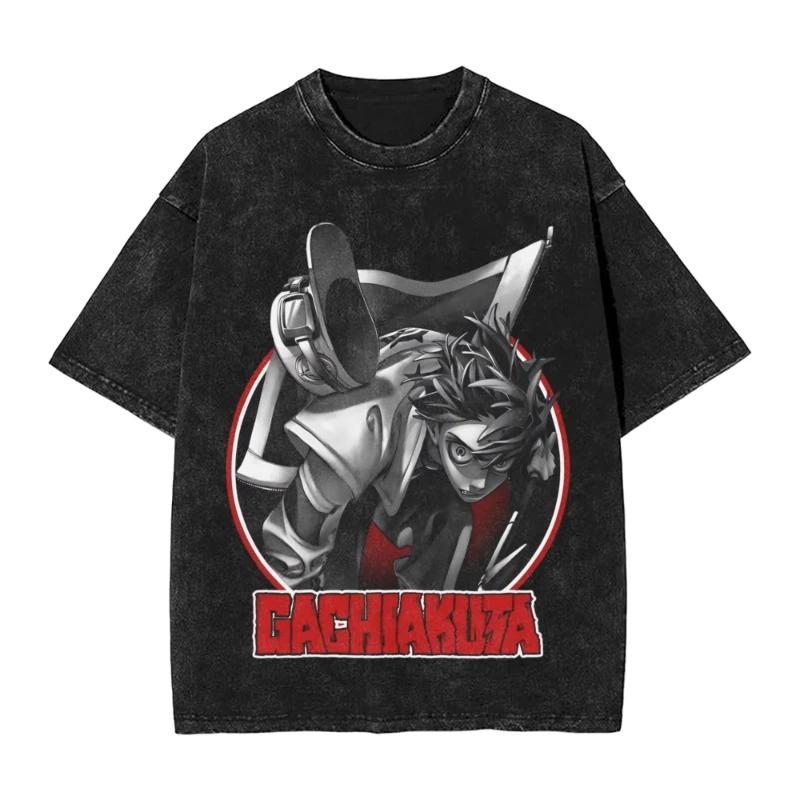 Gachiakuta Washed TShirt Unisexs Oversized YK Short Sleeve Casual Cotton TShirt Beach ONeck Loose Unisex Feamle Clothing Top Tee