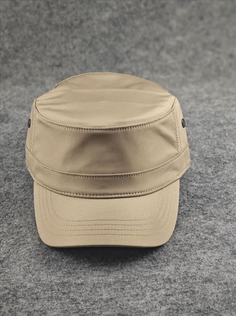 Light version flat top hat plate upright and adjustable men's hat four seasons solid color middle-aged and elderly men's hat casual fashion women's h