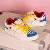 Нескользящие и износостойкие милые туфли-хлебушки с кошачьим бантом, белые, синие и желтые с контрастной цветной вставкой K мужские и женские кеды для скейтборда