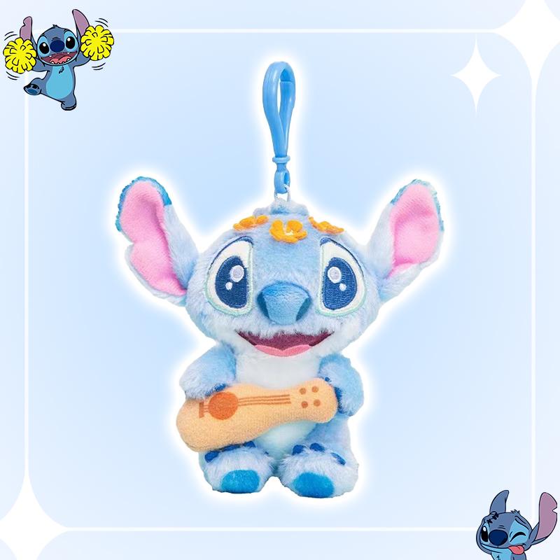 Disney Стич Серия 'Отпуск' Подвеска для Рюкзака Плюшевая Игрушка Мультяшная Милая Кукла Брелок Подушка Игрушка Подарок