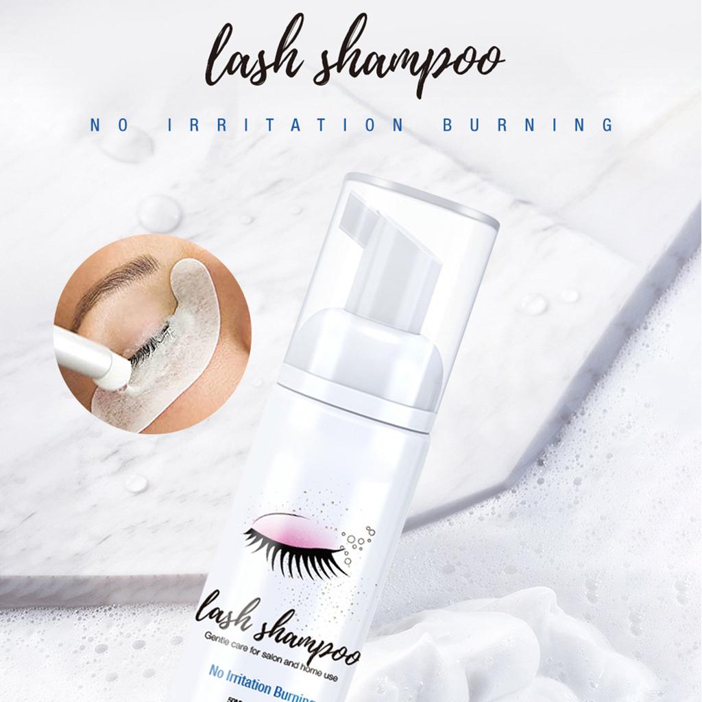 50ml Eyelash Clner Eyelashes Extension Shampoo Brush Foam Lash Clner for Extensions & Natural Lashes Wash Makeup Remover Salon Home Use