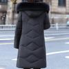 Элегантный Винтажный Женский Пуховик Утепленная Куртка Натуральный Меховой Воротник Толстый Теплый Зимний Большого Размера Верхняя Одежда Среднего Возраста Длинный Prakas
