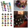 Beard Ornament Christmas Beard Jingle Bell Clip Decoration Plastic Facial Hair Bauble Clips for Holiday Party Decor