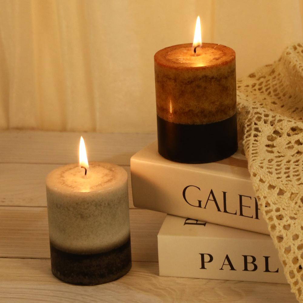 Винтажные цилиндрические ароматические свечи ручной работы для дома, не для романтики, аварийное освещение, свадебные церковные свечи