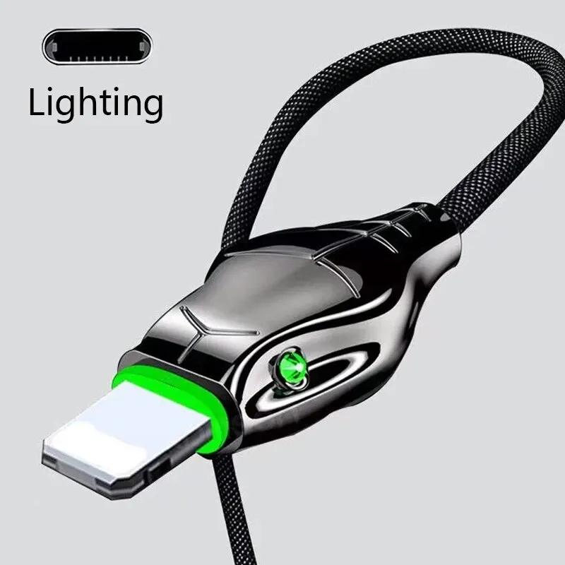 1 шт. Тип кабеля 5A Быстрая зарядка Индикатор головы змеи Кабель для передачи данных для высокоскоростного зарядного кабеля