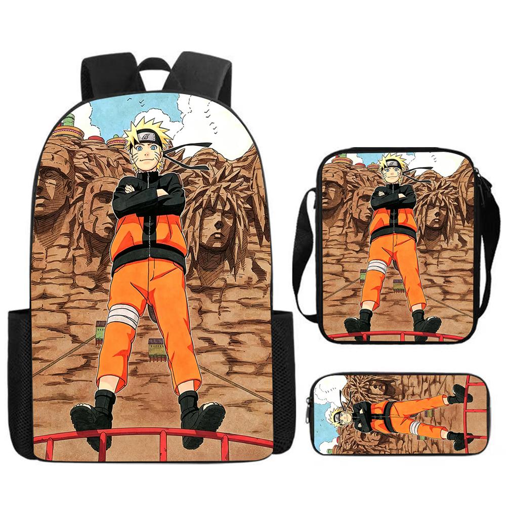 NARUTO Мультяшный 15-дюймовый повседневный рюкзак с регулируемыми лямками, легкий школьный рюкзак для детей от 6 до 10 лет, для мальчиков и девочек