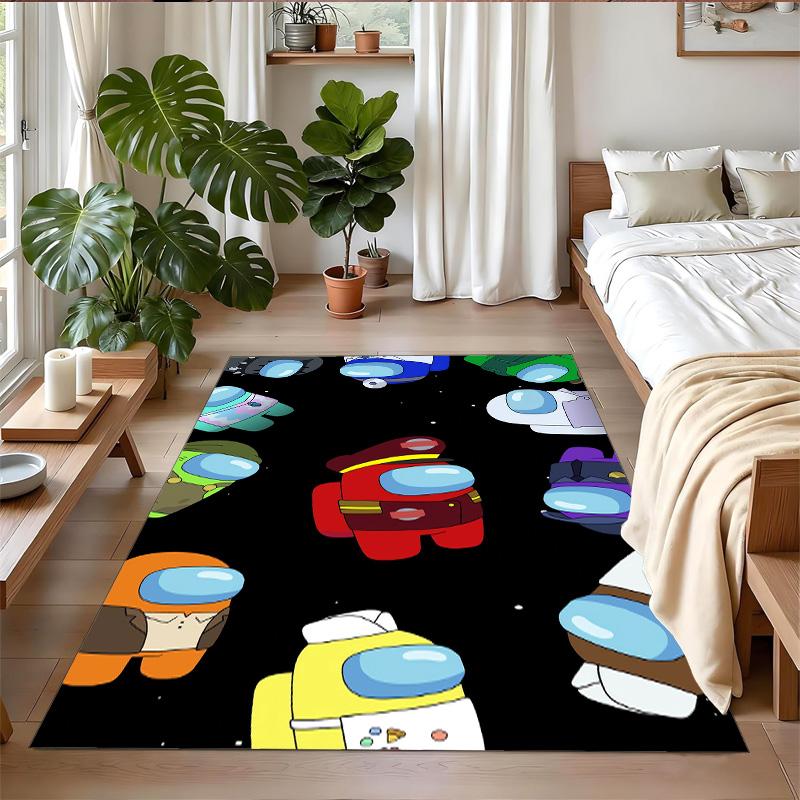 Anti‑Slip Crystal Velvet Floor Rug, Among Us Design Carpet for Indoor Living Bedroom Home Decoration