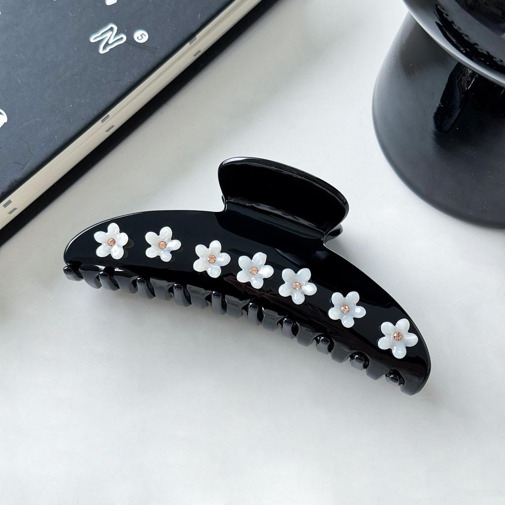 Роскошная большая заколка для волос в виде цветка, очаровательный зажим из ацетата и страз для женщин