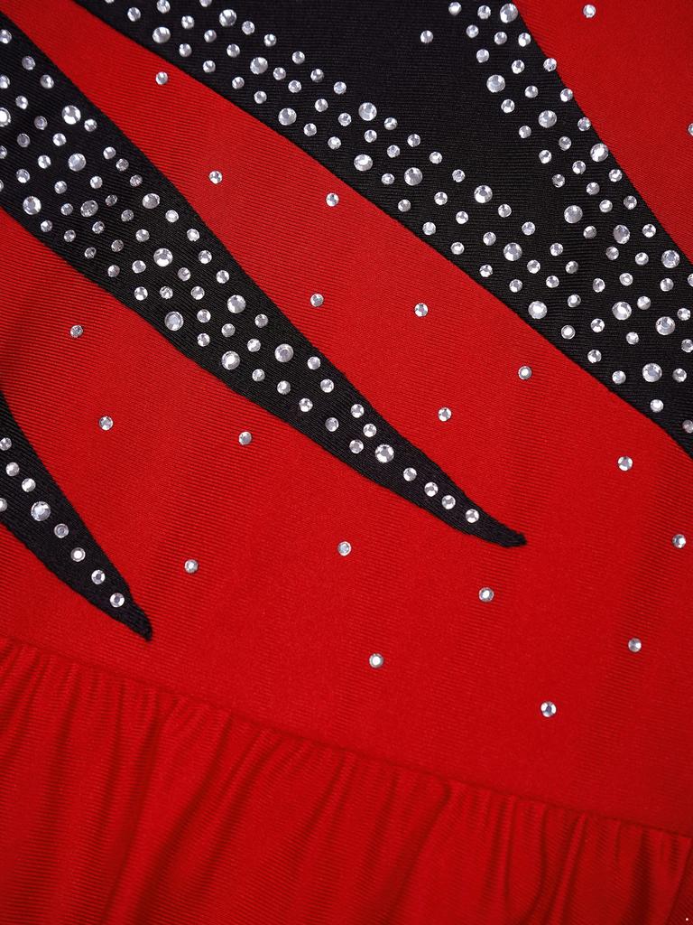 Детские платья для девочек со сверкающими стразами и открытой спиной, гимнастические танцевальные платья для катания на коньках